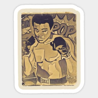 Muhammad Ali Boxer Retro Comic Sticker